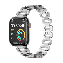 适用于applewatch4/5/6/7/8代苹果手表时尚C型首饰不锈钢表带