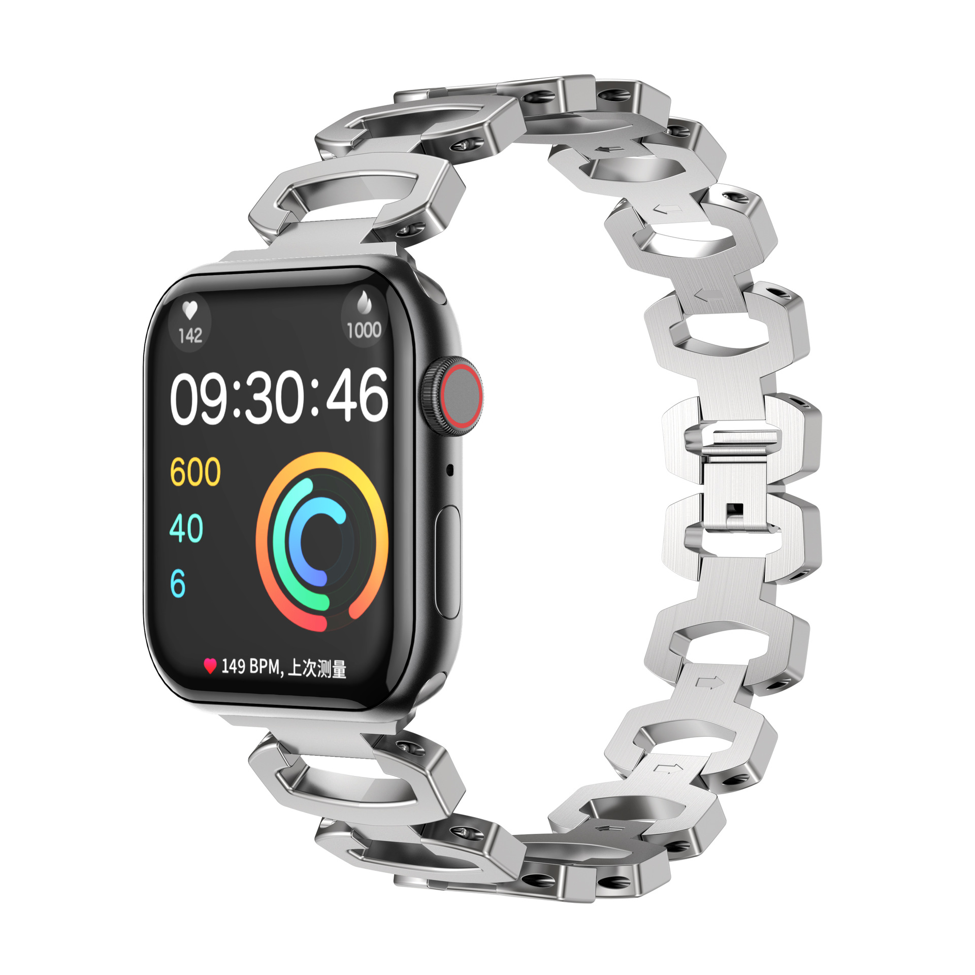 适用于苹果iwatch234567/SE代手表/不锈钢304C型手链式替换表带