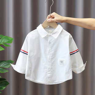 2544 Boys Autumn Long Sleeve Shirt Children's Clothing Children's Spring and Autumn Baby Shirt Small and Medium-sized Children's Shirt Autumn Fashion