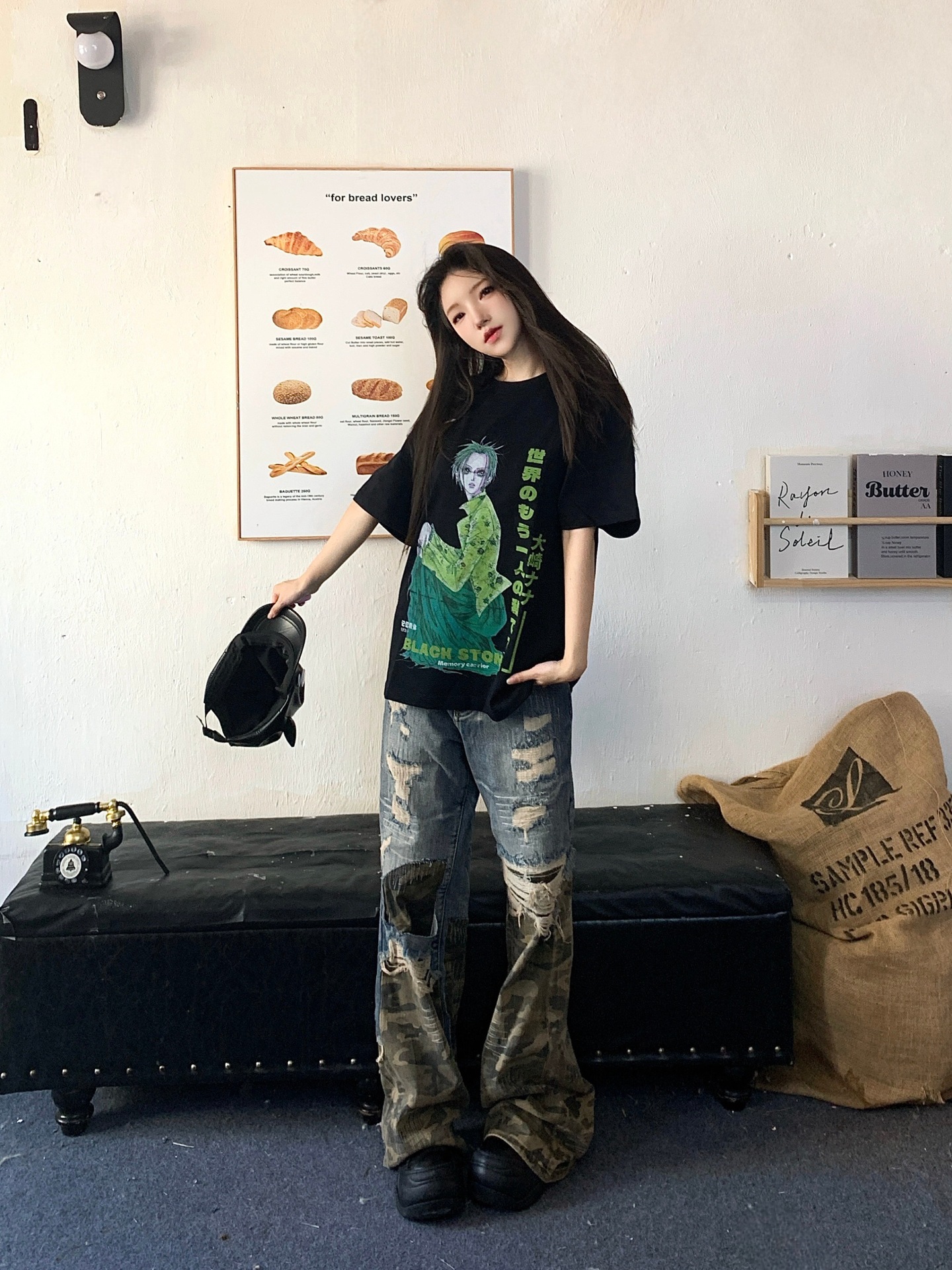 Junge Europäischen Und Amerikanischen Stil Pad Tuch Camouflage Patchwork Zerrissene Jeans 2025 Neue Street Fashion Design Lose Gerade_voghion.com