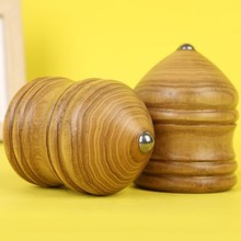厂货批发木制陀螺槐木木陀螺老年人成人健身陀螺儿童玩具含手拧