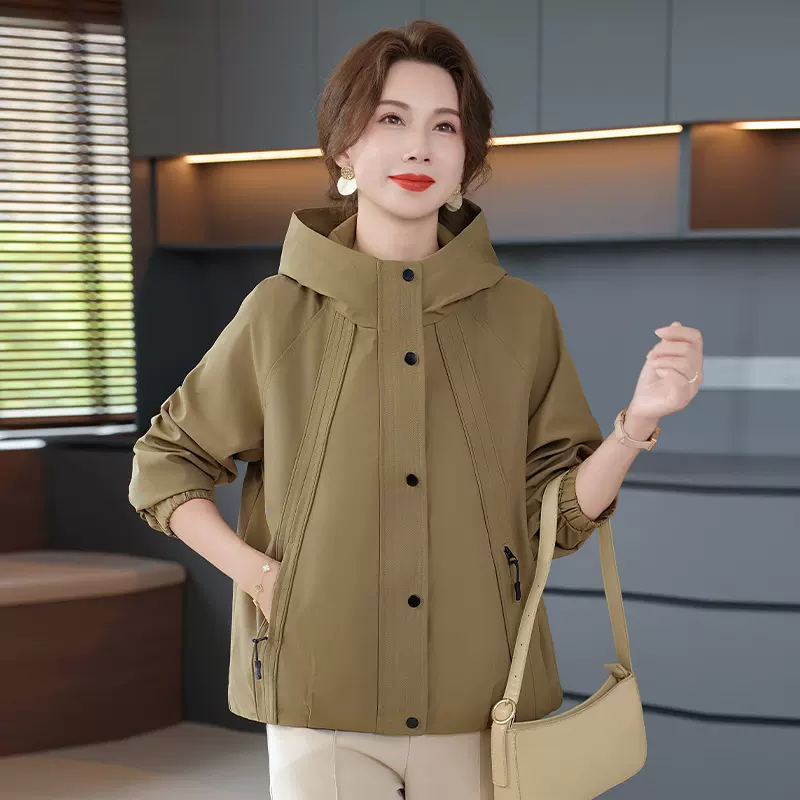 2025春秋中年女装短款夹克上衣年轻妈妈秋装洋气时尚中老年外套