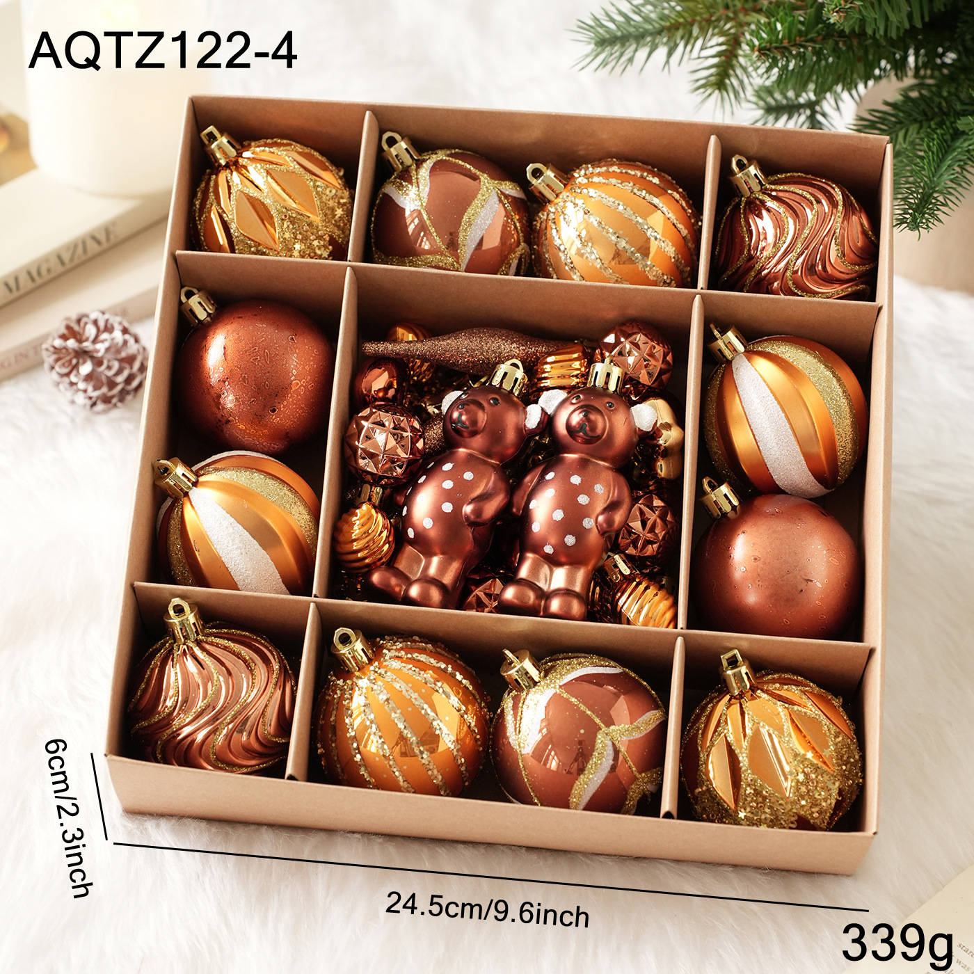 Nuevos productos transfronterizos paquetes de colgantes de bolas de Navidad en caja decoración de árboles de Navidad decoración de atmósfera de vacaciones decoración de colgantes en stock image 8