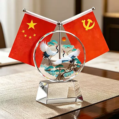 Car ornaments — Year of the Horse Five-Star Red - small-size-sunflower-10cm-774cm-base-small-flag-longevity-through-longevity-and-peace