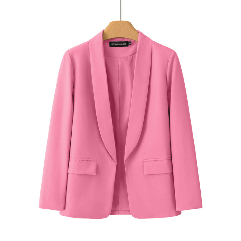2026 New Korean Style Spring and Autumn Suit, Unbuttoned Jacket, Beige, Slimming, Versatile, High-End Business Suit Style