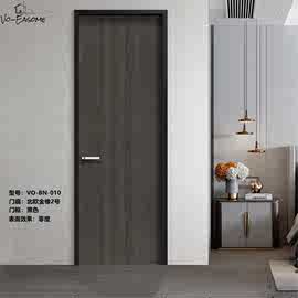 厂家直供极简极窄外平内开铝木门碳晶免漆生态室内房间门现代简约