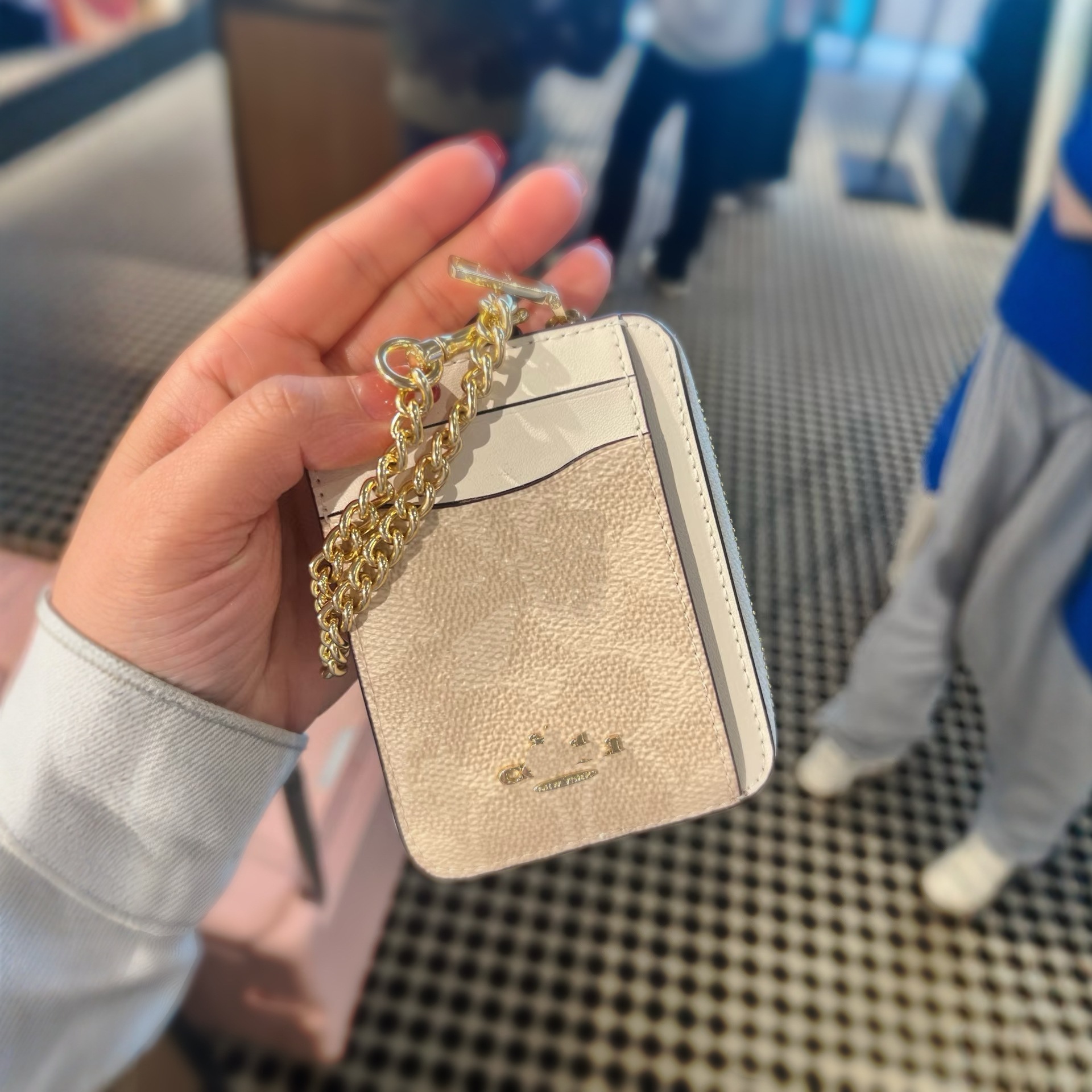 C nuevo bolso de tarjetas de cadena bolso multifuncional bolso de cambio de flores viejas bolsas de mano multipatrón bolso de dama retro europeo y americano