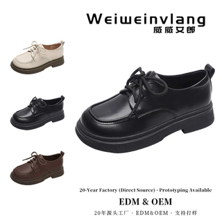 Custom women's shoes 定制女鞋系带小皮鞋学院风乐福鞋女6826-2