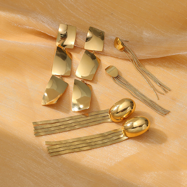 Fashionable geometric universal trend earrings with tassels…