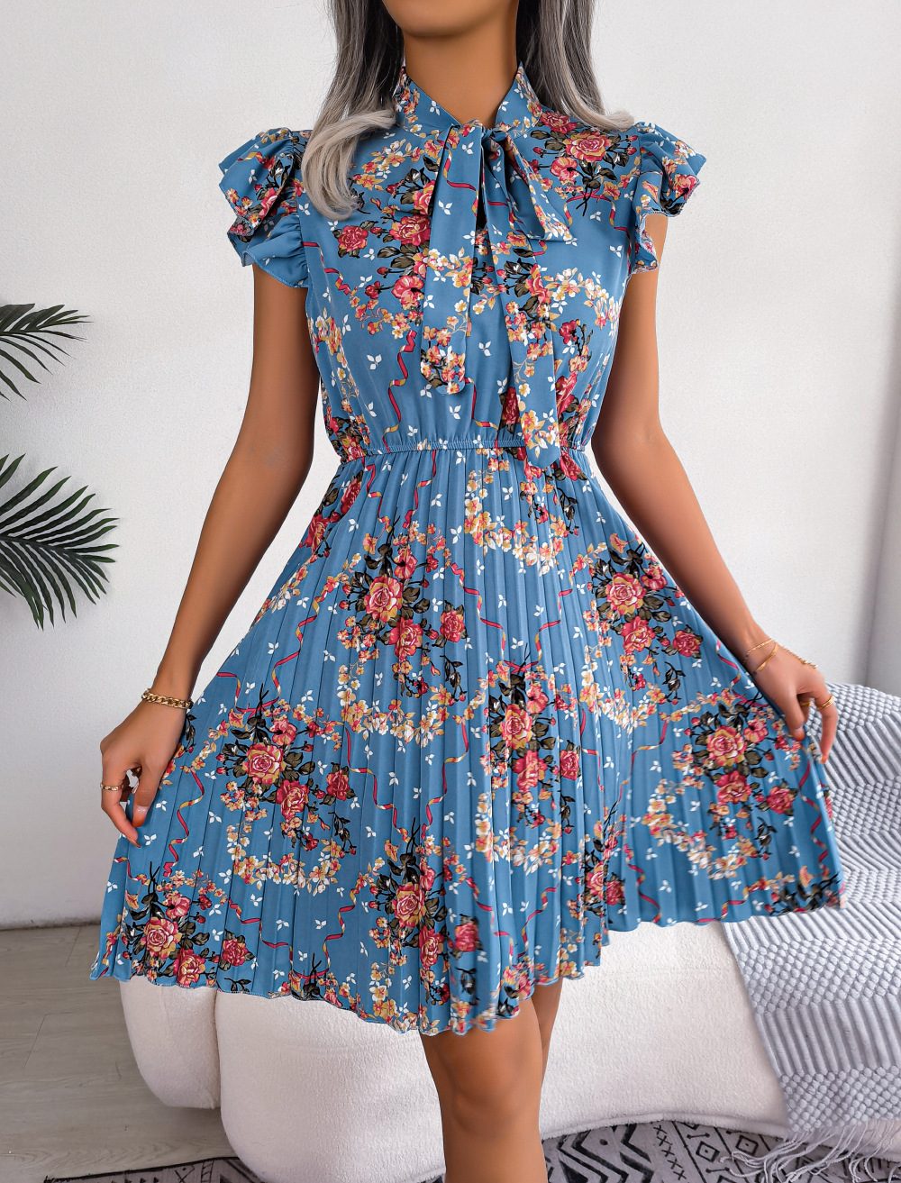 Women's Regular Dress Vacation Round Neck Sleeveless Flower Knee-Length Daily Beach display picture 2