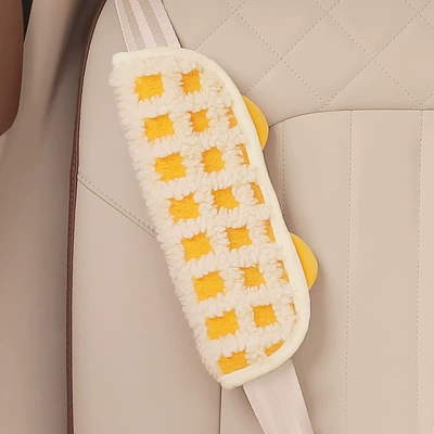 Car Seat Belt Shoulder Protector Kidsren's Anti-Stranglehold Limit Fixed Adjuster Car Rear Seat Belt Protective Cover (Seat belt shoulder pad) - yellow-little-monster-shoulder-sleeves