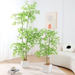 仿真绿植南天竹落地盆栽室内仿生植物摆件客厅轻奢装饰花盆景假树