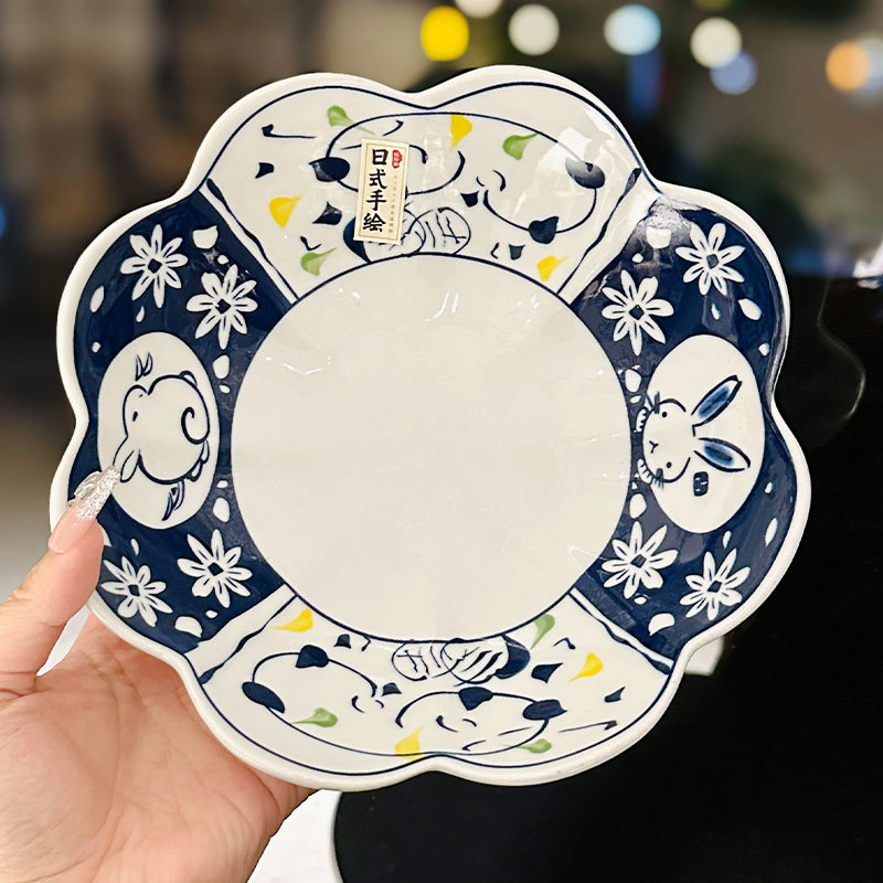 8.5inch 사쿠라 접시-파란 토끼 (32개/상자) 지름 20.7cm, 높이 5.5cm