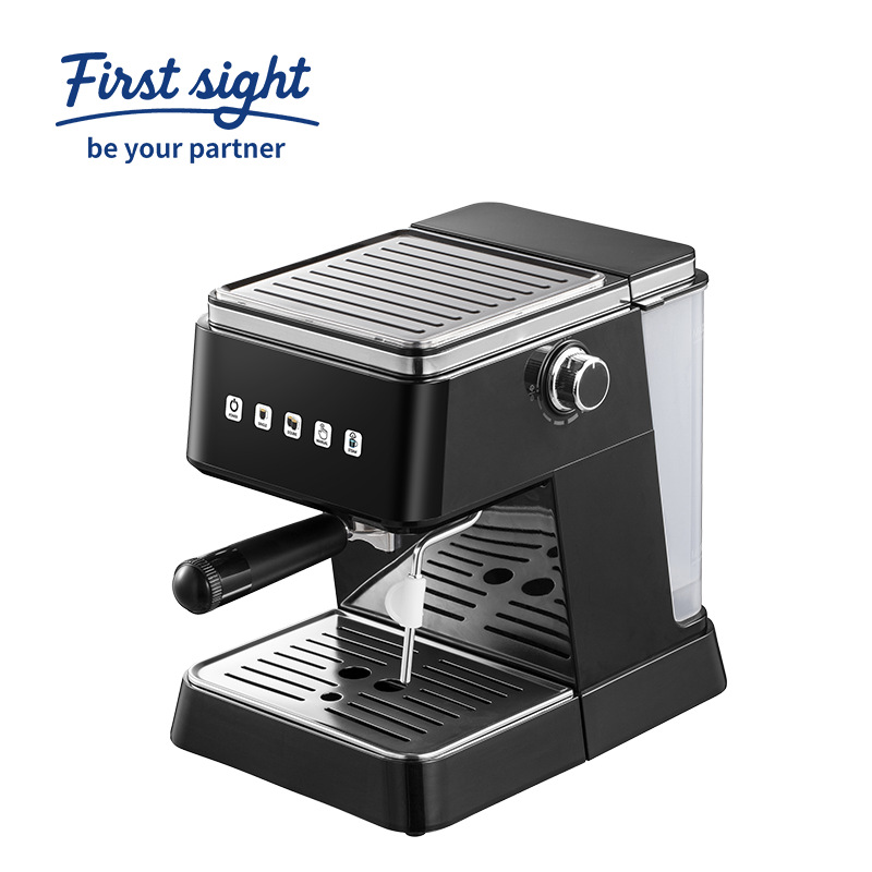 Multifunctional Digital Display Semi-Automatic Coffee Machine Black Silver Light Luxury Appearance Commercial Catering Home Espresso Milk Foam