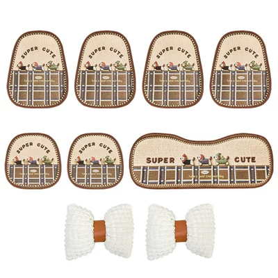 Seat cushion, seat cover All Seasons, High-End and Cute, Breathable - three-dachshunds-five-seater-nine-piece-throw-pillow-set