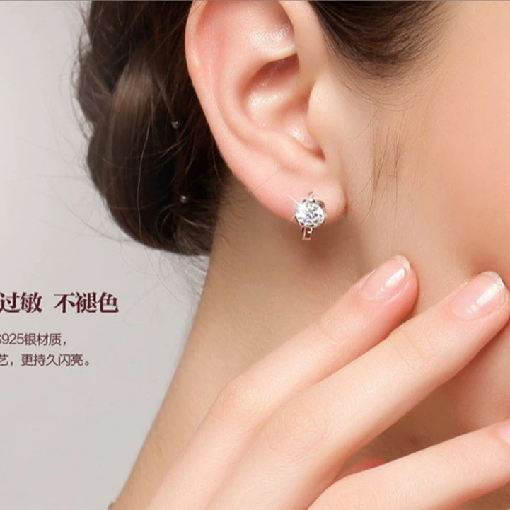 Серьги, модный платиновый цирконий, корейский стиль, оптом