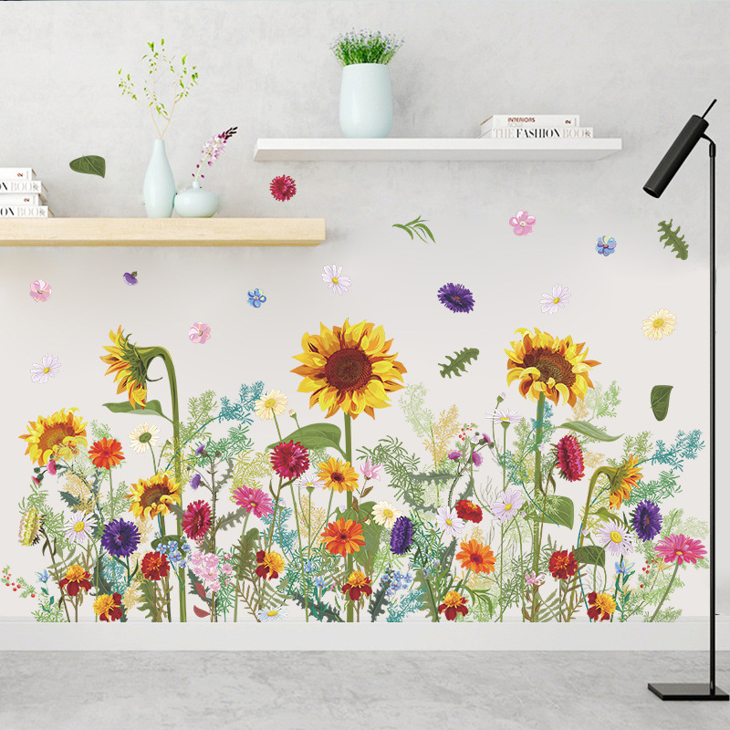 Nihaojewelry Wholesale Fashion Plant Sunflower Bedroom Entrance Wall Stickerpicture1
