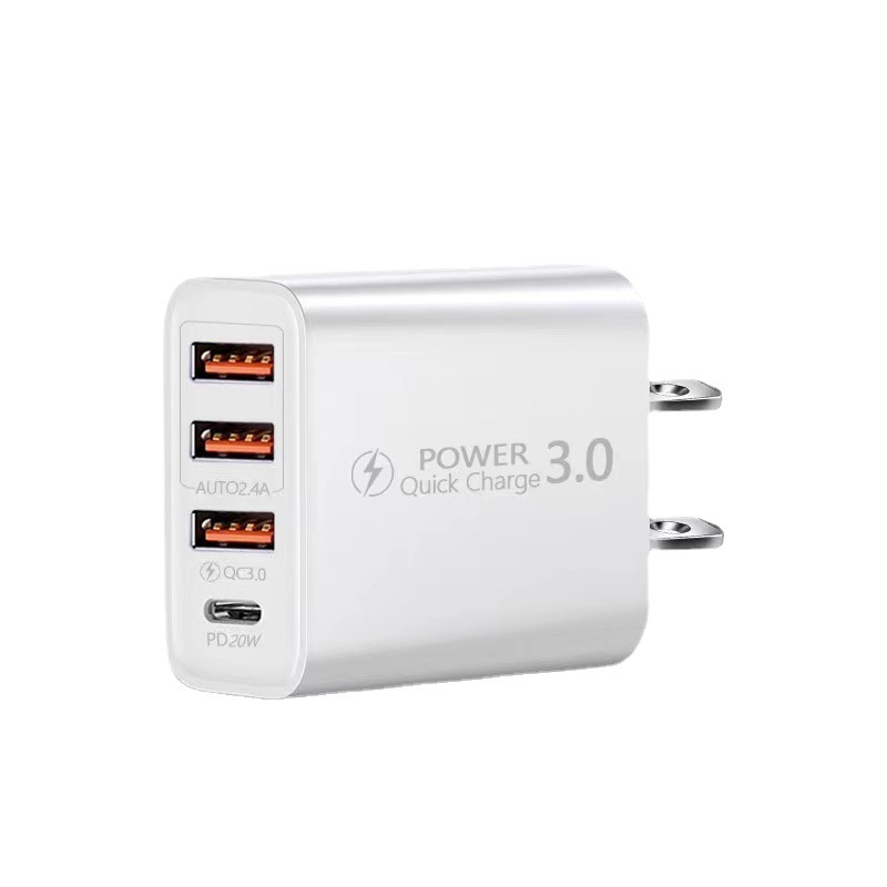 Transfronterizo al por mayor 3USB + tipo C estándar americano carga estándar europeo cabeza A + C multi-USB interfaz de viaje cargador de teléfono móvil