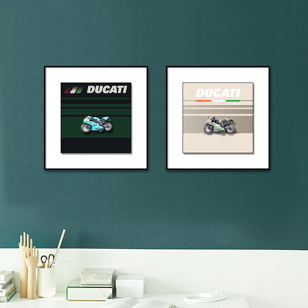 Motocicleta pintura decorativa entrada corredor mural dormitorio de los niños colgando pintura tridimensional aleación motocicleta pintura