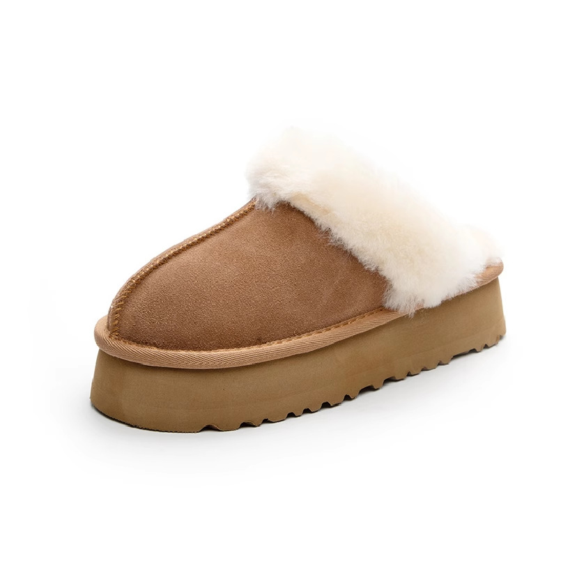 Neue Winterpelz eine dicke Sohle bedeckt Kopf flauschige Hausschuhe und flauschige Schneestiefel_voghion.com