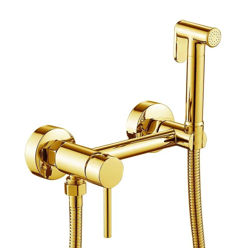 Bidé de cobre oculto para montaje en pared con pistola pulverizadora de alta presión, grifo de inodoro preinstalado para agua fría y caliente, transfronterizo