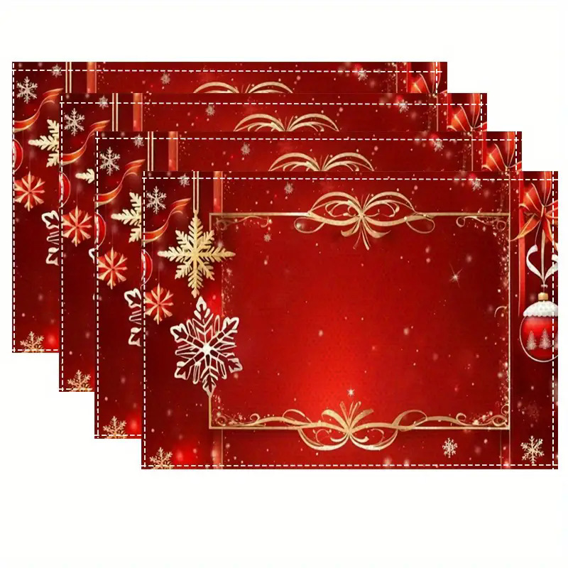 Transfronterizos lino almohadilla de mesa Aliexpress TEMU Amazon almohadilla de mesa cuadrada búfalo rojo almohadilla de Navidad Día de la Independencia