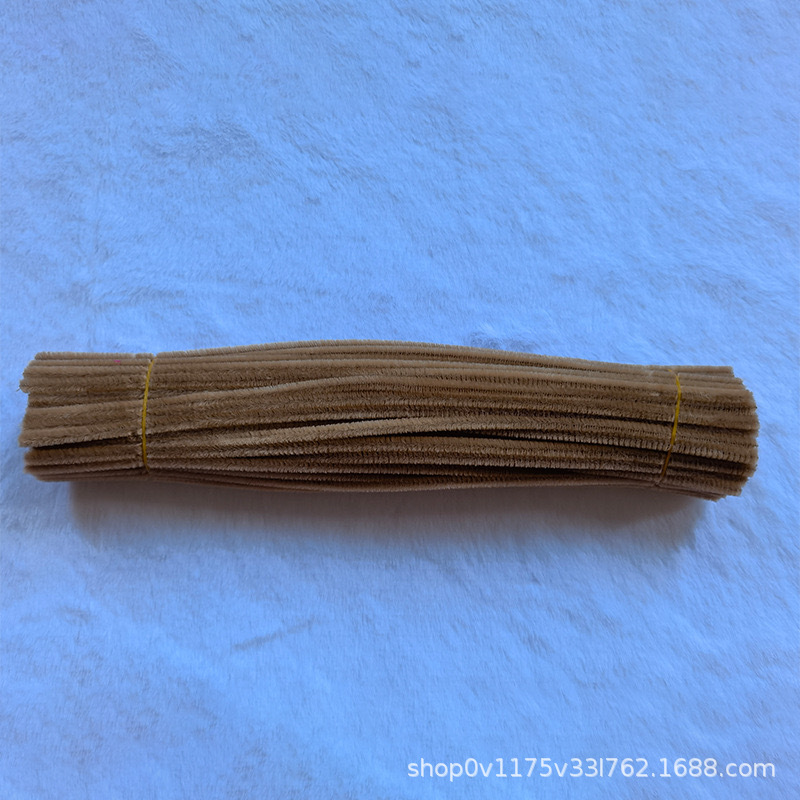 Macaron color Twisted stick hecho a mano bricolaje raíz del pelo de lana cifrado raya tulipán bouquet paquete material negrita