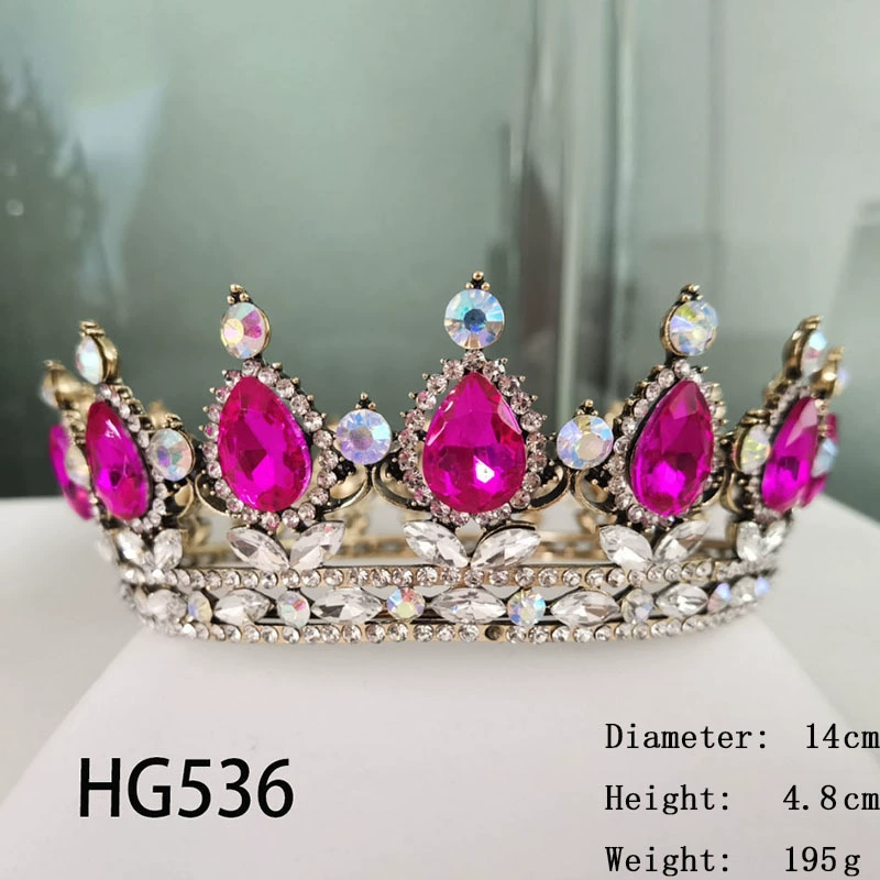 Барокко-ретро сплавная корона с rhinestones, маленькая круглая корона невесты, свадебные безделицы оптовый отдел Yiwu
