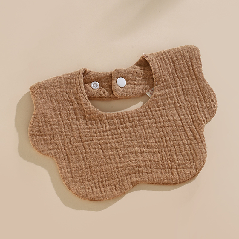 Six-layer petal bib - solid coffee