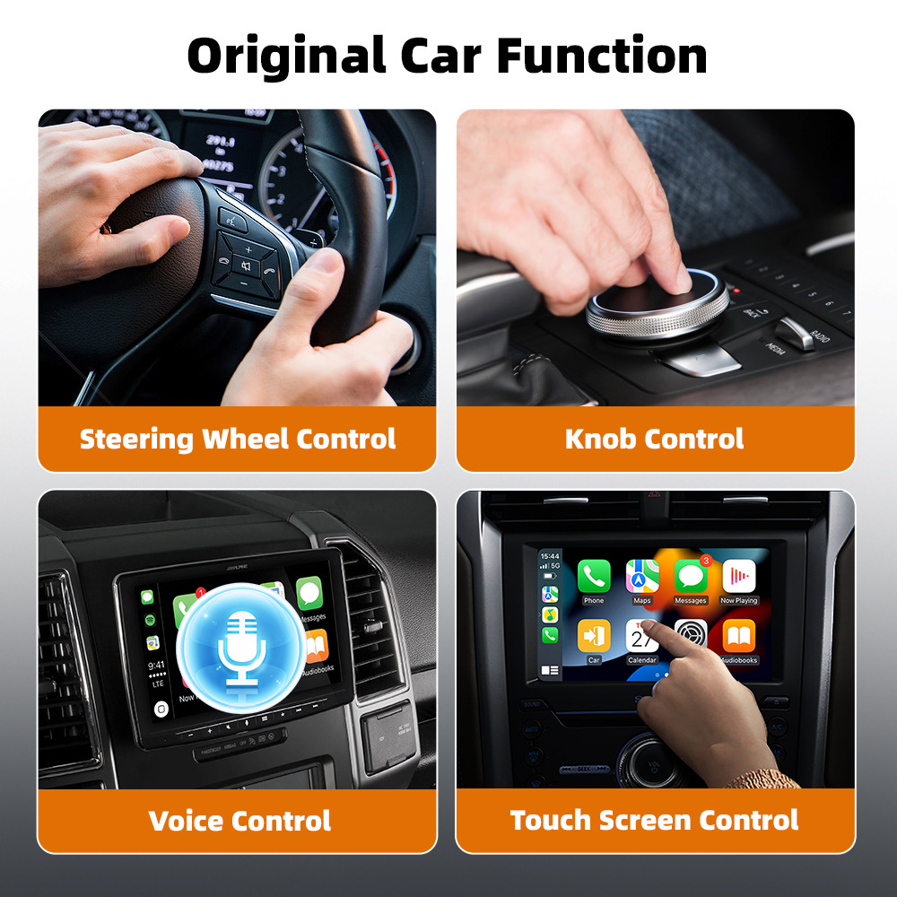 Cross-border best-selling mini portable wireless CarPlay adapter, compatible with Apple/Android devices, a 2-in-1 in-car connectivity box