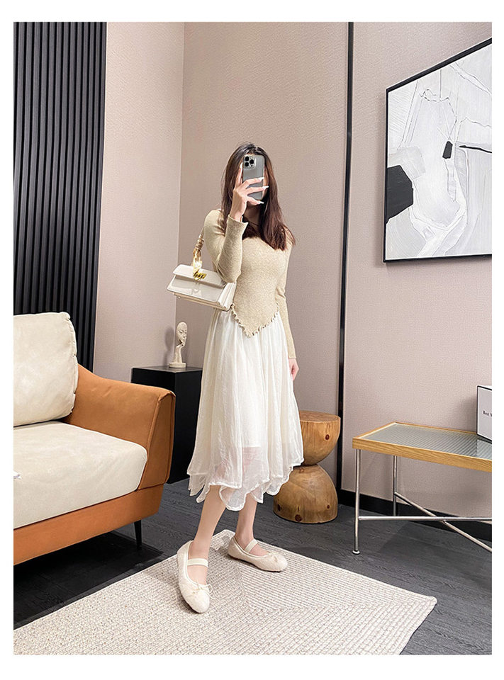 Giày búp bê nữ có lông nơ một quai, đế bệt giữ ấm, cỡ lớn — Màu hồng, Màu trắng chi tiết 16