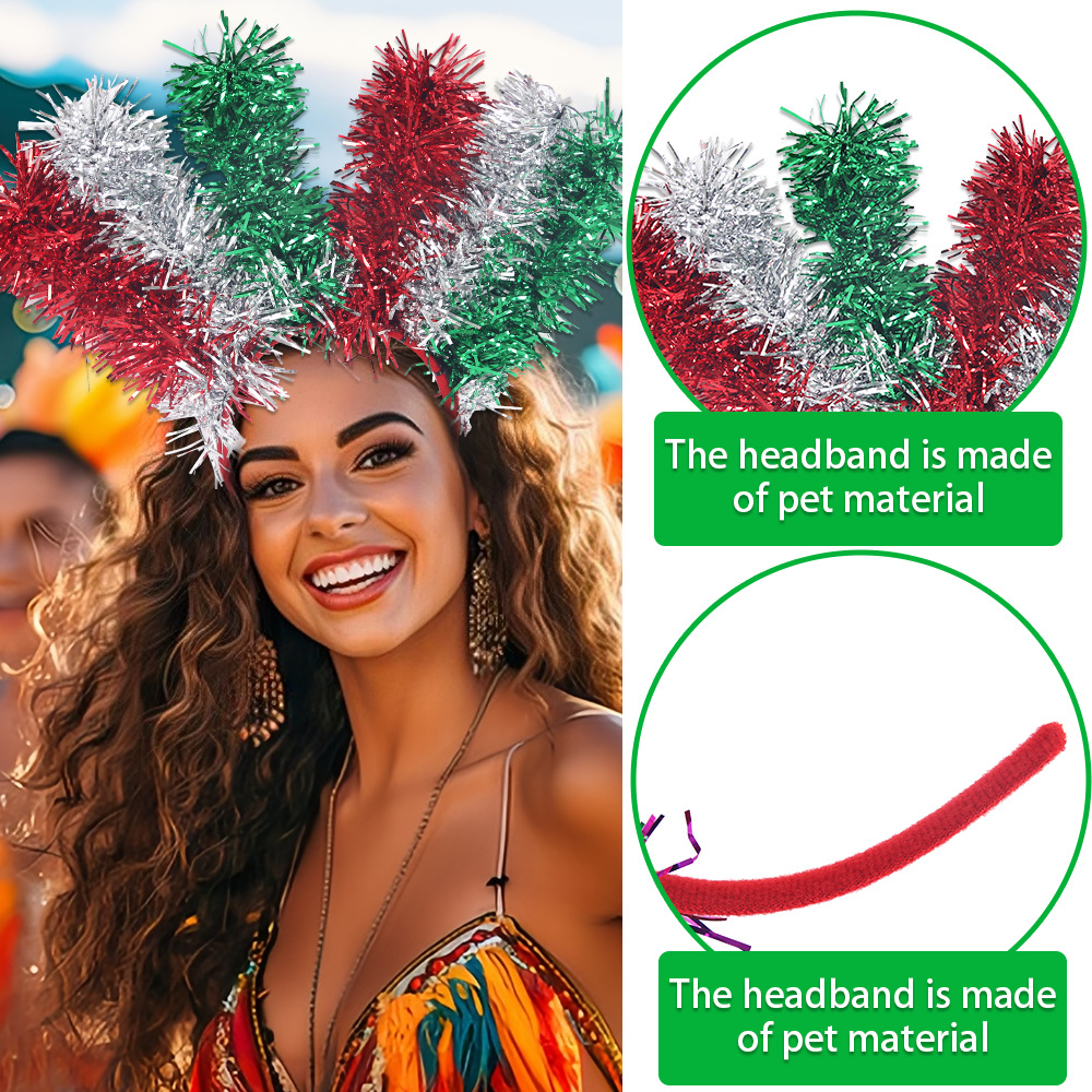 Carnaval brasileño decoración toque de cabello exagerado colorido banda de cabello carnaval fiesta de maquillaje vestido banda de cabello