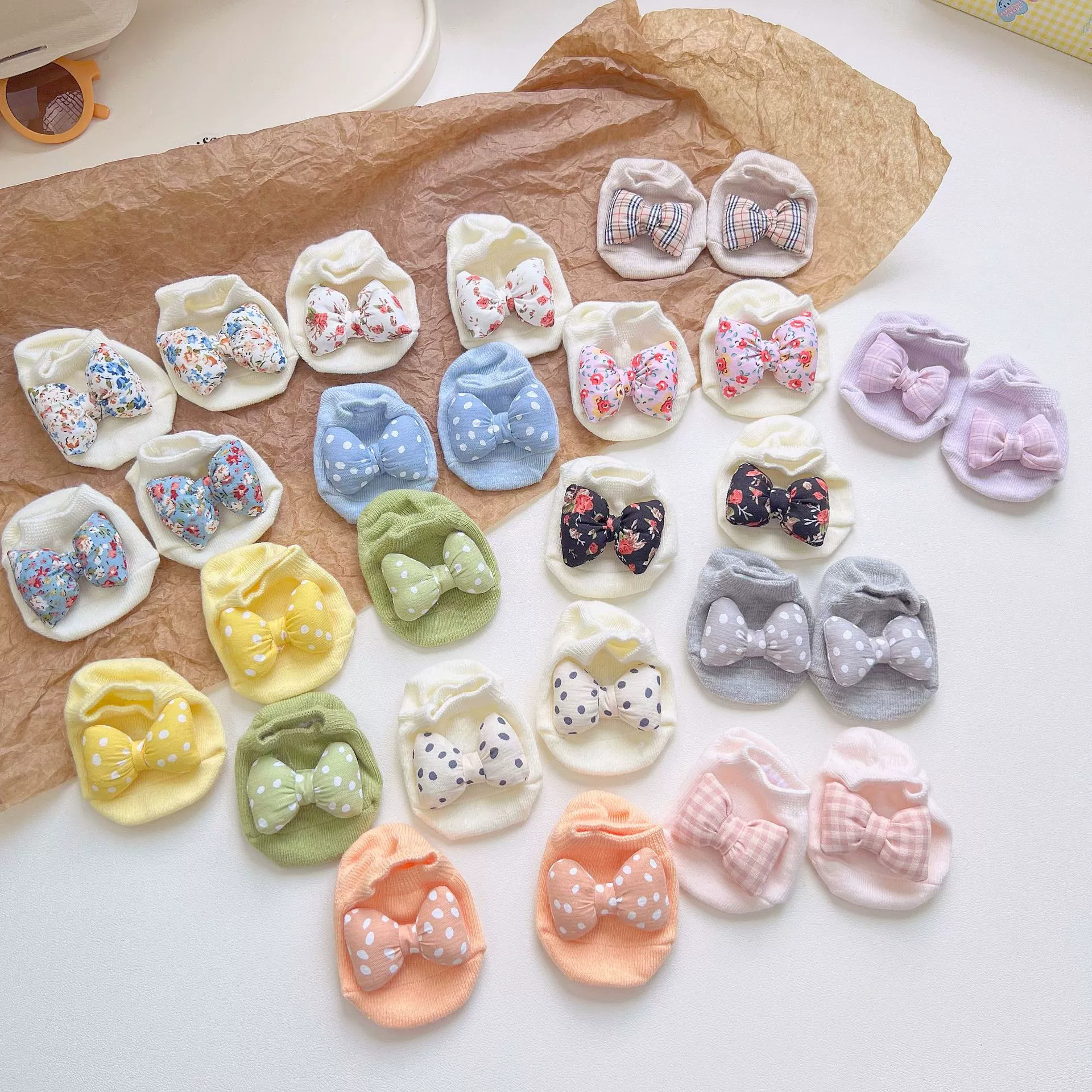 Детские носки в стиле INS, детские невидимые носки, трехмерные хлопковые носки с куклой в горошек, плюшевые носки, домашние детские носки.