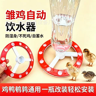 雏鸡饮水器底座矿泉水瓶自制小鸡喝水器鹌鹑雏鸭自动饮水盘配件
