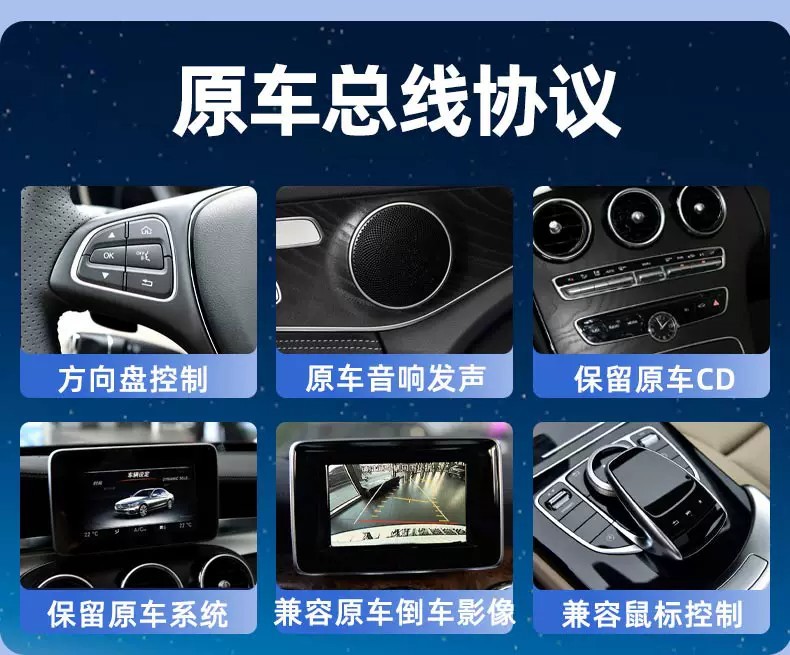 Mercedes-Benz C200/GLC300L/CLA/GLA/E260 original car Linux central control large screen navigation system modification