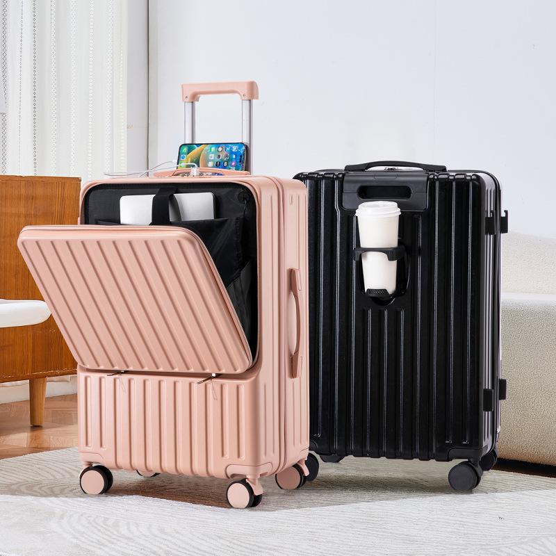 20 pulgadas multifuncional frente abierto maleta para estudiantes nuevas maletas de tracción duraderas ruedas universales