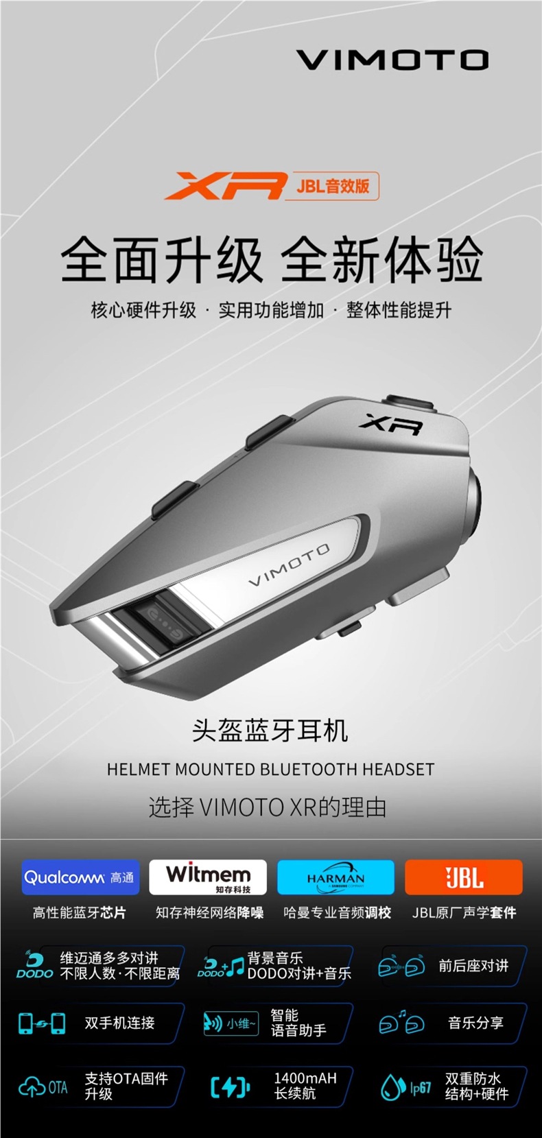 Vimetong Xr V10 Motorcycle Helmet Bluetooth Headset Built-In Full-Face Helmet Jbl Unit Flagship Store V9X V10X