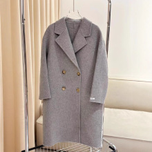 2025经典双面羊毛大衣女小个子必备双排扣高档气质感毛呢女外套潮