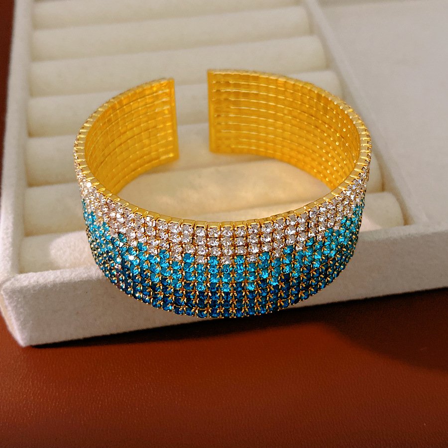 Pulsera - oro - azul cielo - azul claro - blanco