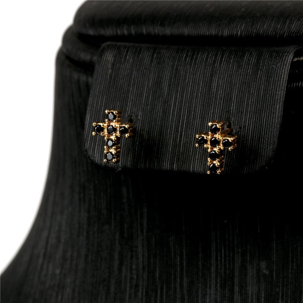 New Fashion Zircon Cross Earrings display picture 4
