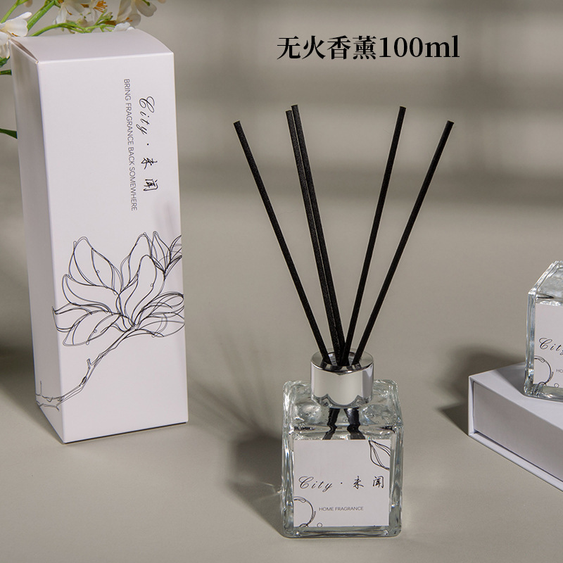 Non-fire Aromatherapy Square Bottle Hotel Household Living Room Bedroom Toilet Car Air Fresh Perfume Rattan Aromatherapy