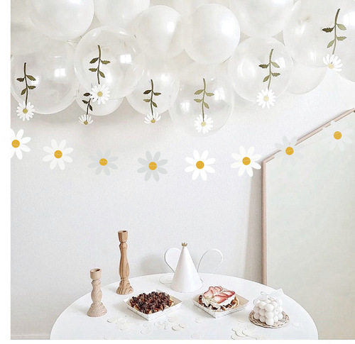 Korean style ins style daisy pull flag flower pull flower children's birthday party decoration hanging decoration room decoration