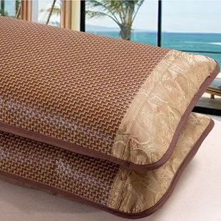 A Pair of Mat Pillowcases, Pillow Core, Rattan Mat, Single Summer Student Pillowcase, Double Adult Ice Silk Pillow