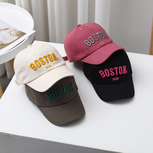 Children's Spring and Summer New Sun Hat for Boys and Girls, Embroidered Alphabet Hat, Korean and Japanese Casual Matchable Baseball Cap M558