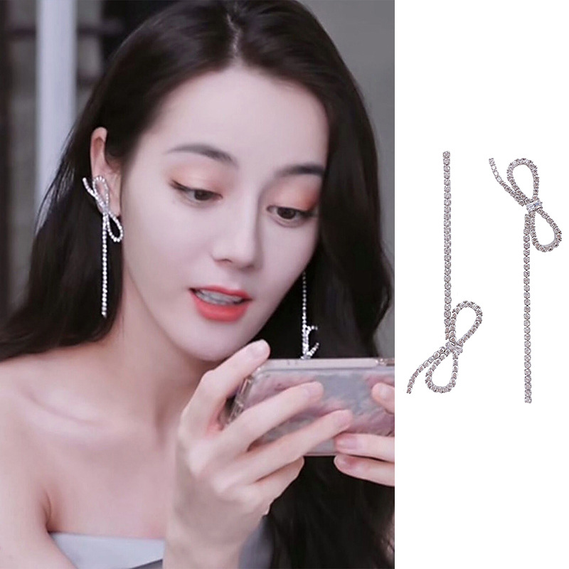 不对称蝴蝶结耳坠