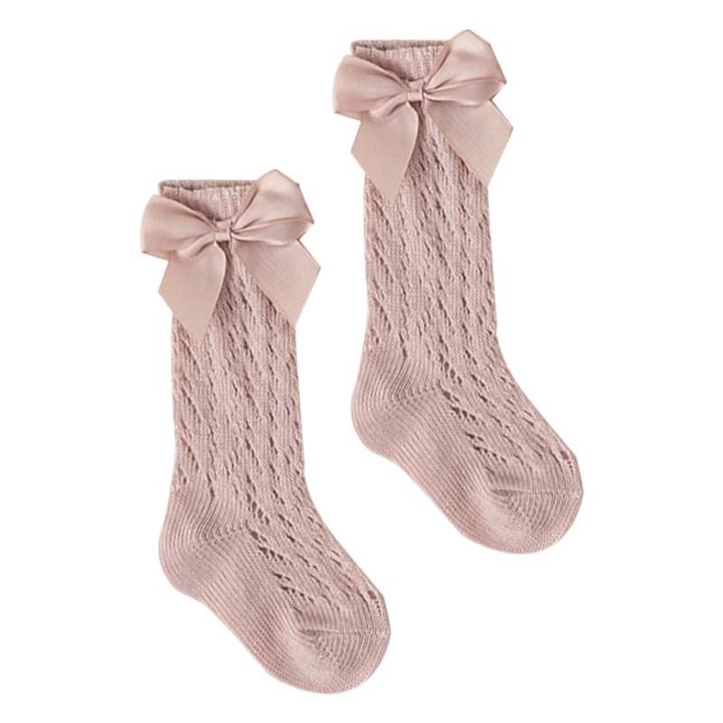 Ropa infantil Youbao, novedades de primavera y verano, calcetines hasta la pantorrilla con lazo para niñas, calcetines dulces para bebés, calcetines de malla hasta la pantorrilla