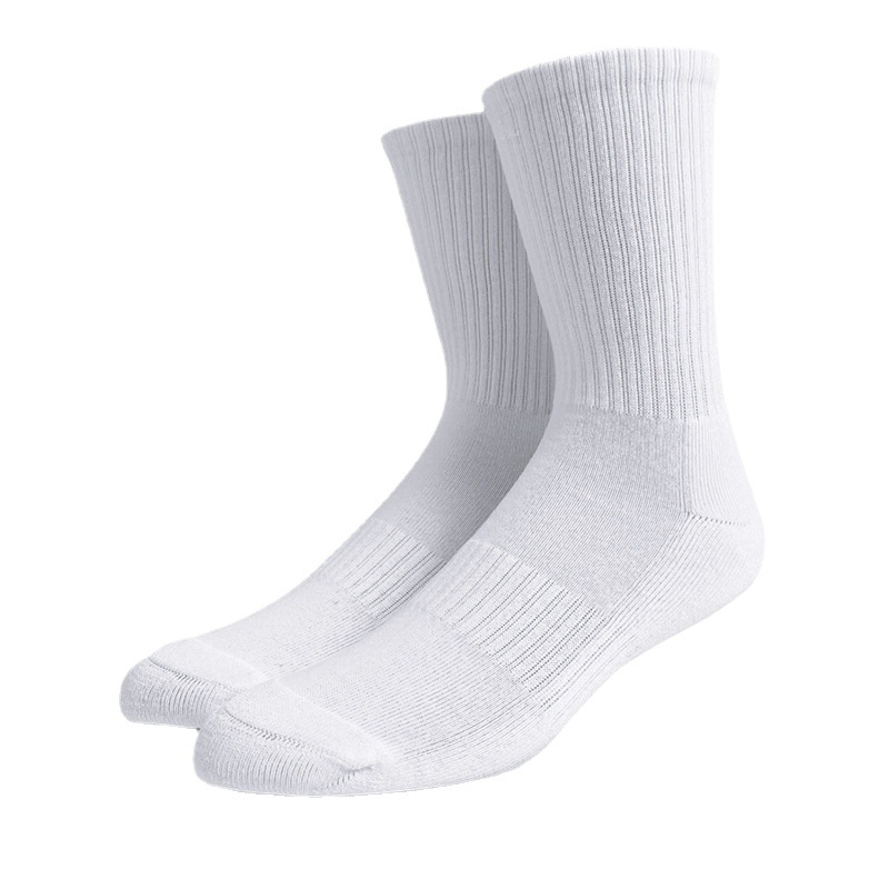 Thick towel bottom white socks sports socks Terry waist corset pure white black running socks pure cotton basketball socks men and women Wholesale