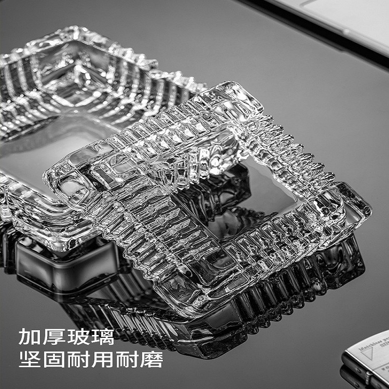 Cenicero de vidrio creativo de cristal cenicero de sala de estar doméstica a prueba de humo hotel comercial sala de huéspedes oficina sensación