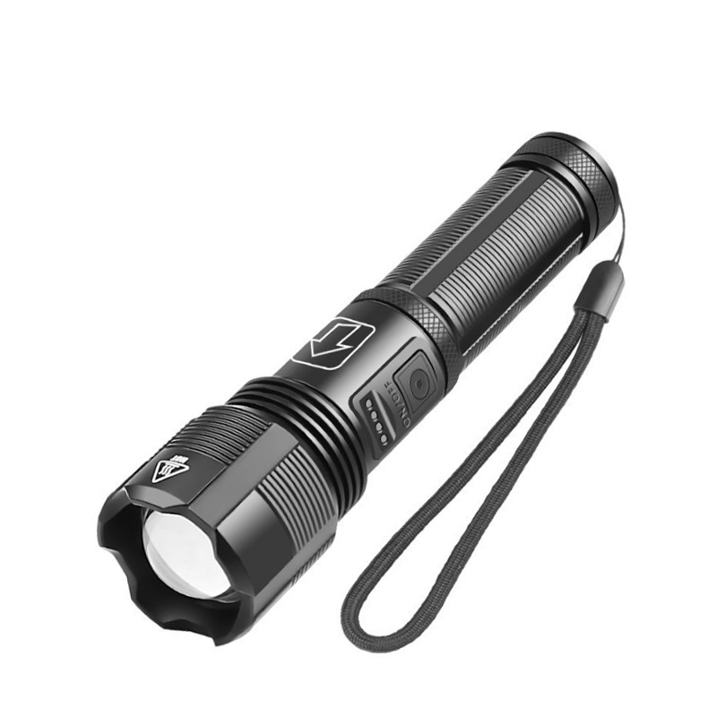 Cross border XHP50 Flashlight Zoom Power display