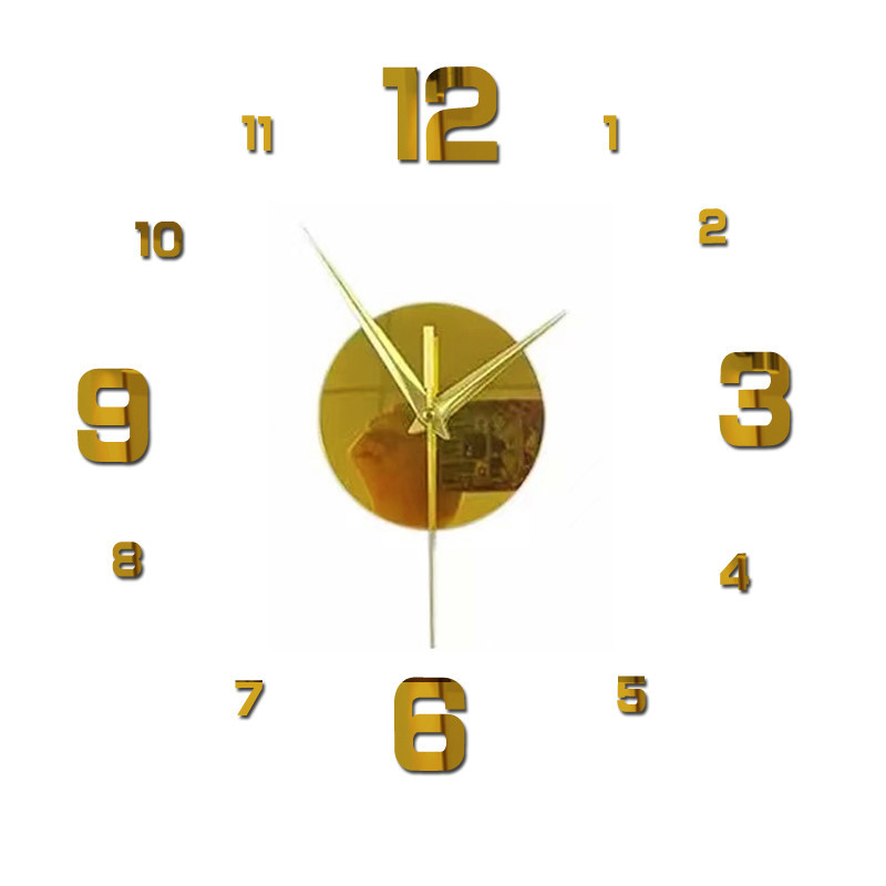 Sala de estar reloj creativo reloj Amazon simple nórdico Reloj de pared europeo y americano grande DIY etiqueta de la pared reloj 3Dclock